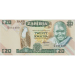 20 Kwacha Zambia 1986 Biljet